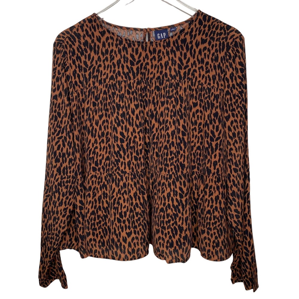 GAP Leopard 3 tier long sleeve top
